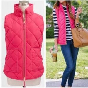 j. crew hot pink vest with gold details